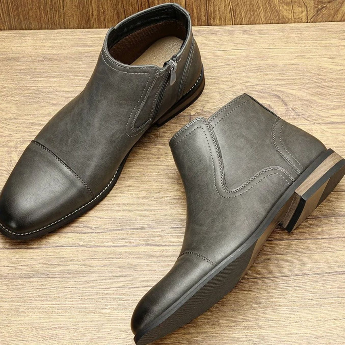 Men's Cap Toe Side-Zip Chelsea Boots