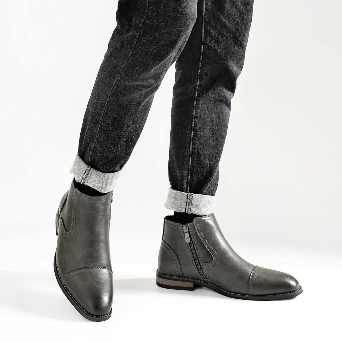Men's Cap Toe Side-Zip Chelsea Boots