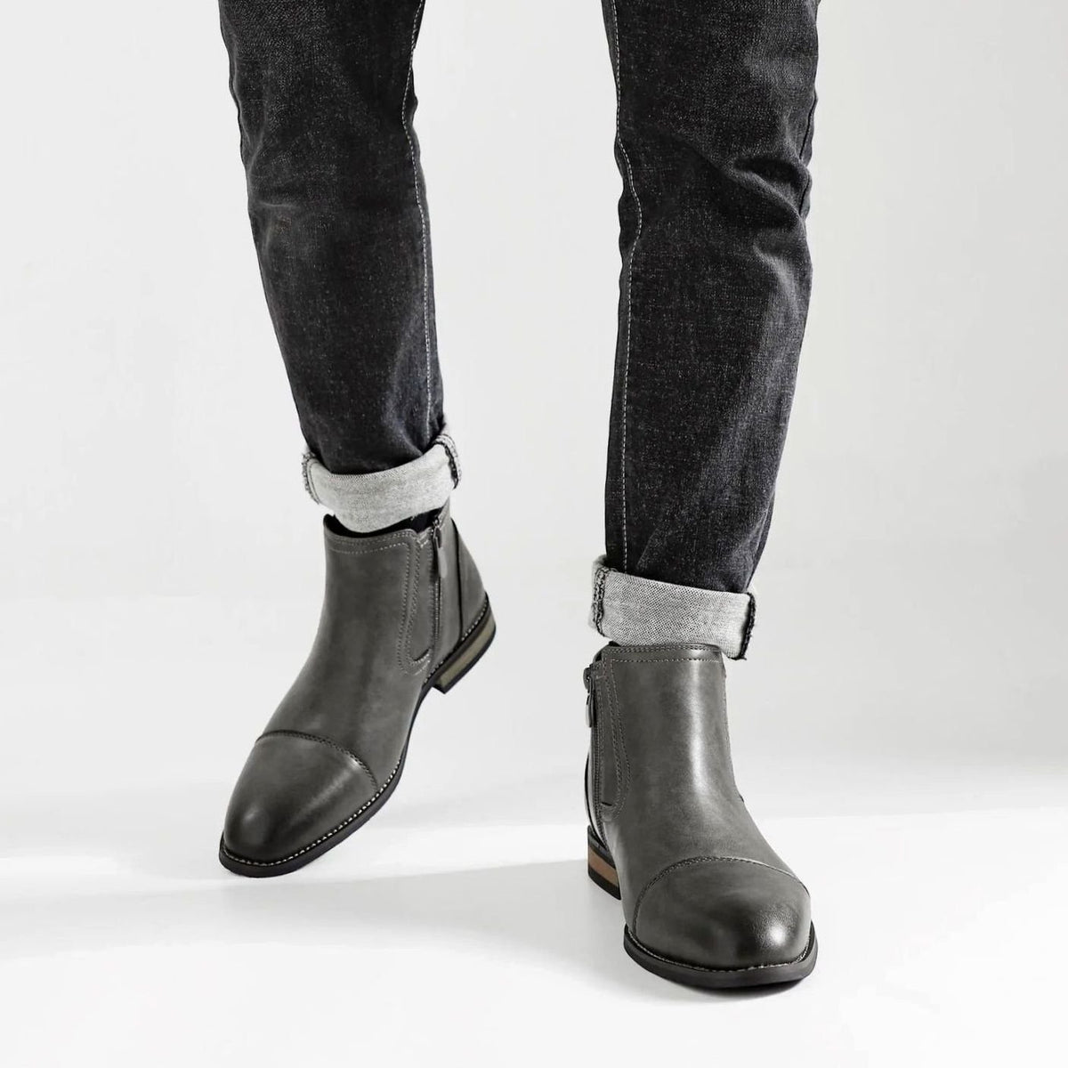 Men's Cap Toe Side-Zip Chelsea Boots