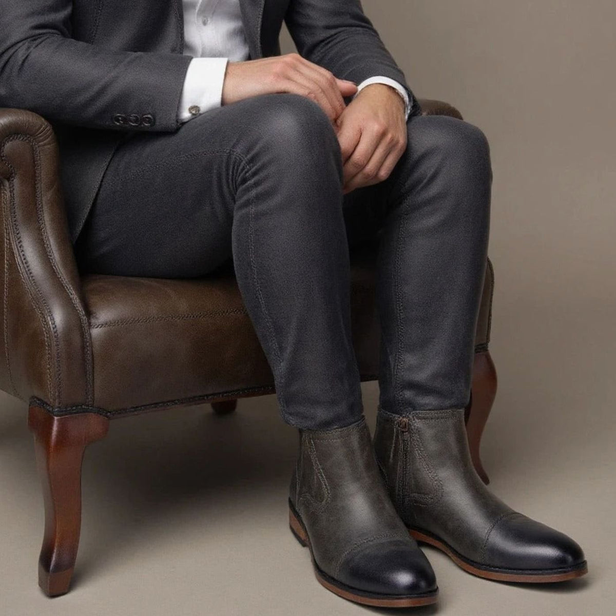 Men's Cap Toe Side-Zip Chelsea Boots