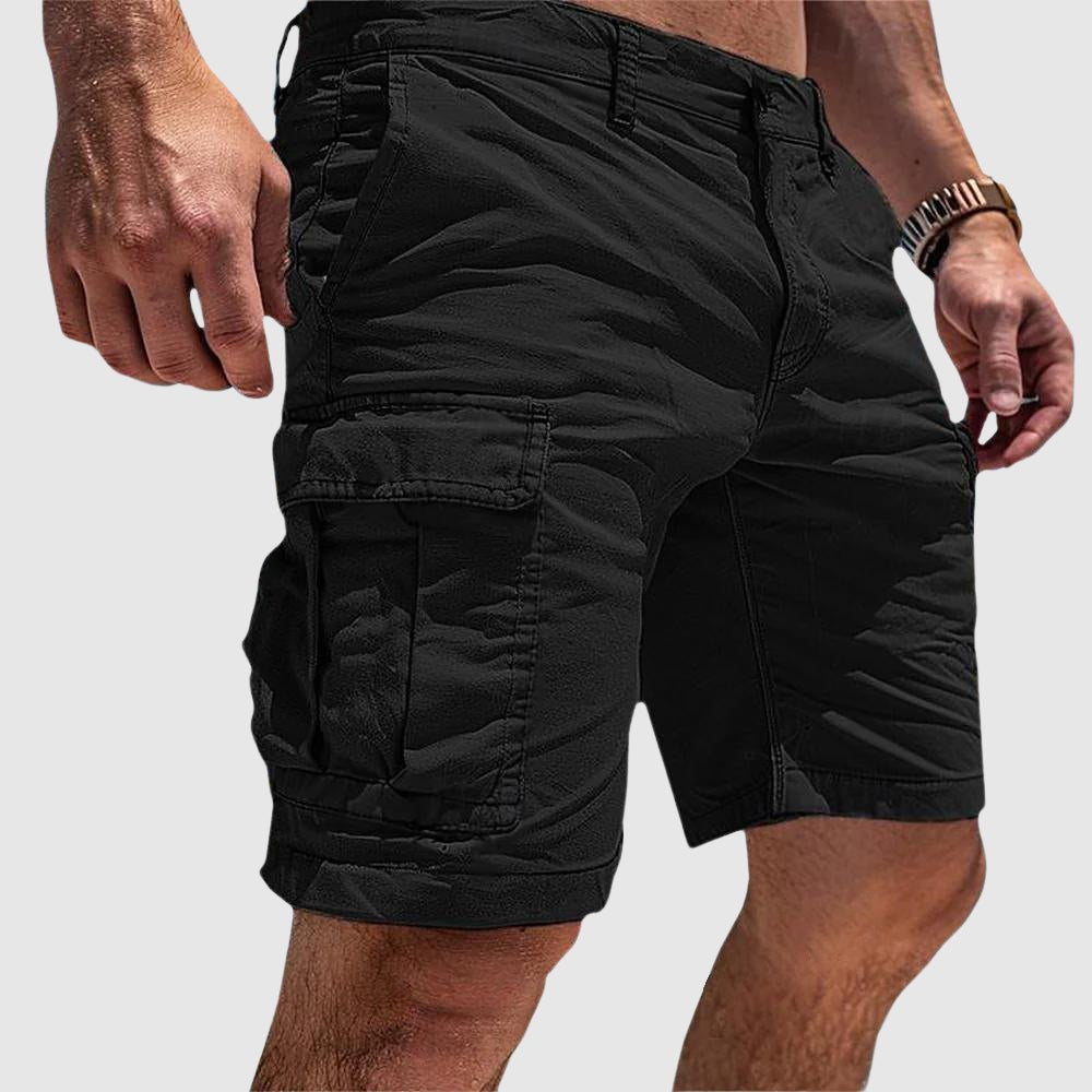 Men's Cargo Shorts Knee Length Multi Pocket - Black