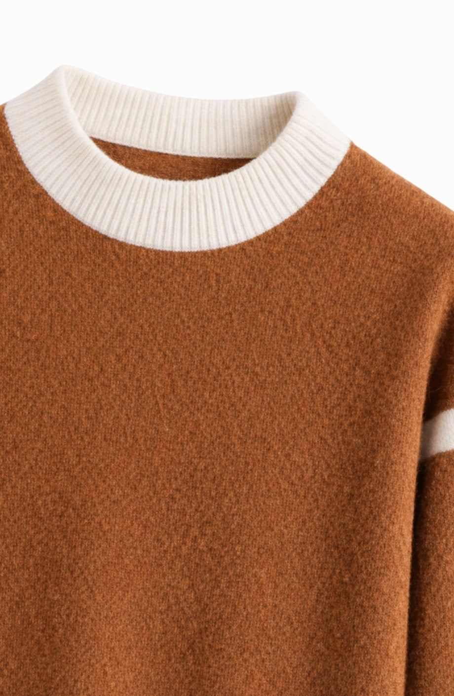 Men's Cashmere Crewneck Jumper Ribbed-Trim Relaxed Fit