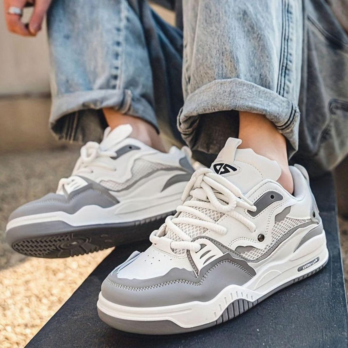 Men's Chunky Low-Top Lace-Up Casual Trainers