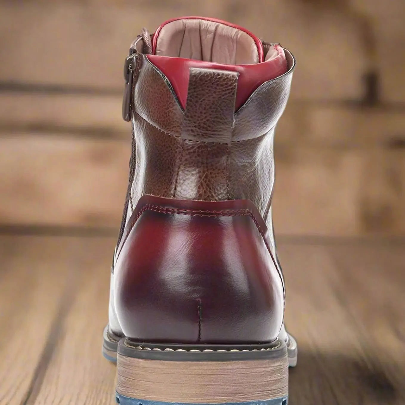 Men's Classic Zip Lace-Up Leather-Look Ankle Boots