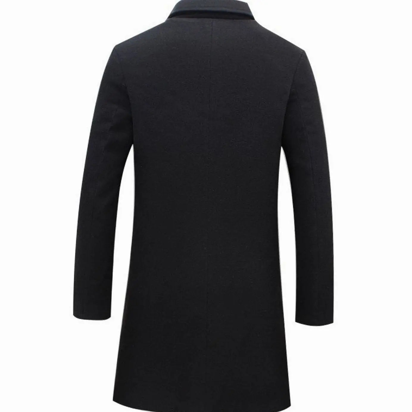 Men's Cold Weather Tailored Wool-Blend Long Trench Coat