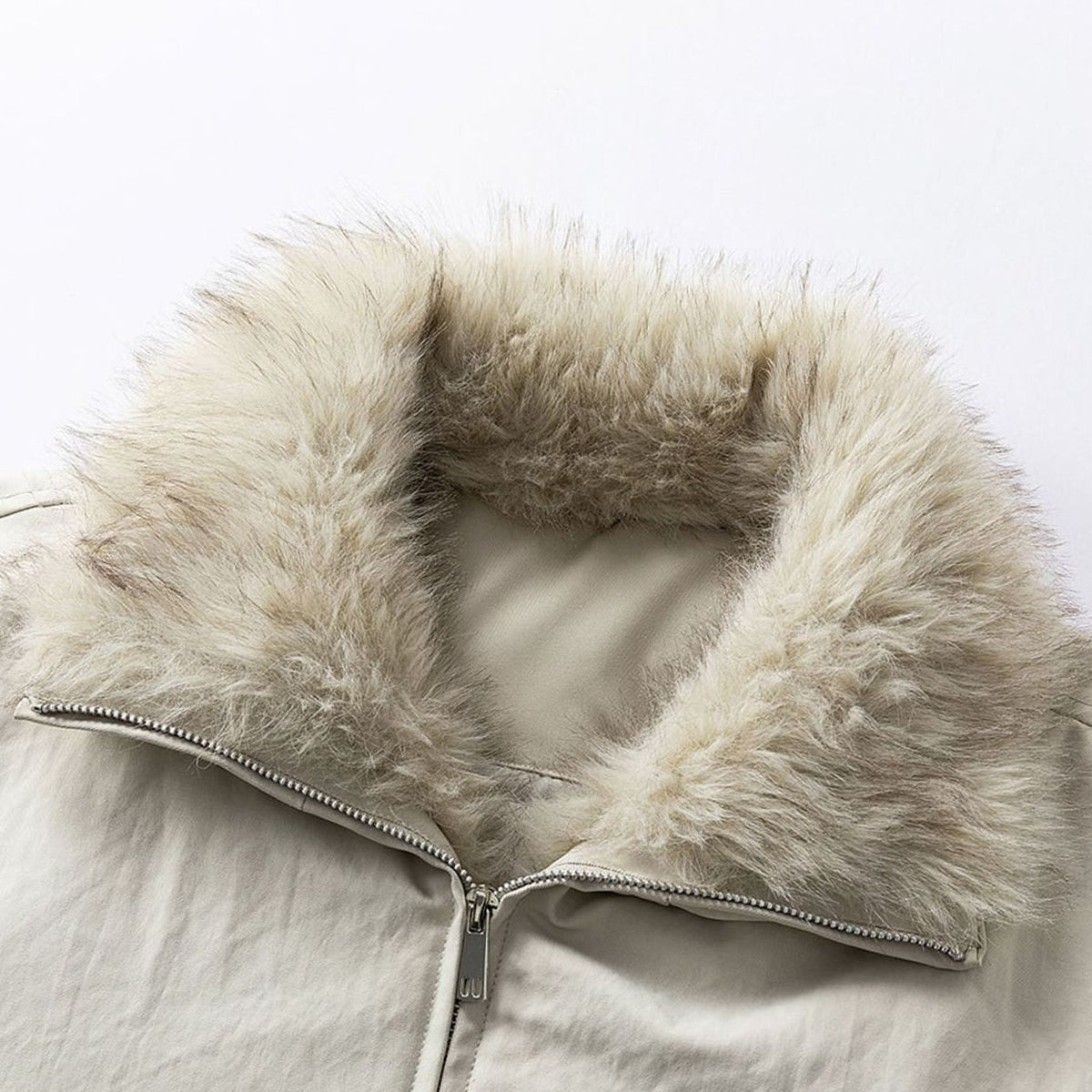 Men's Faux Fur Lined Wind-Resistant Zip-Up Bomber Jacket