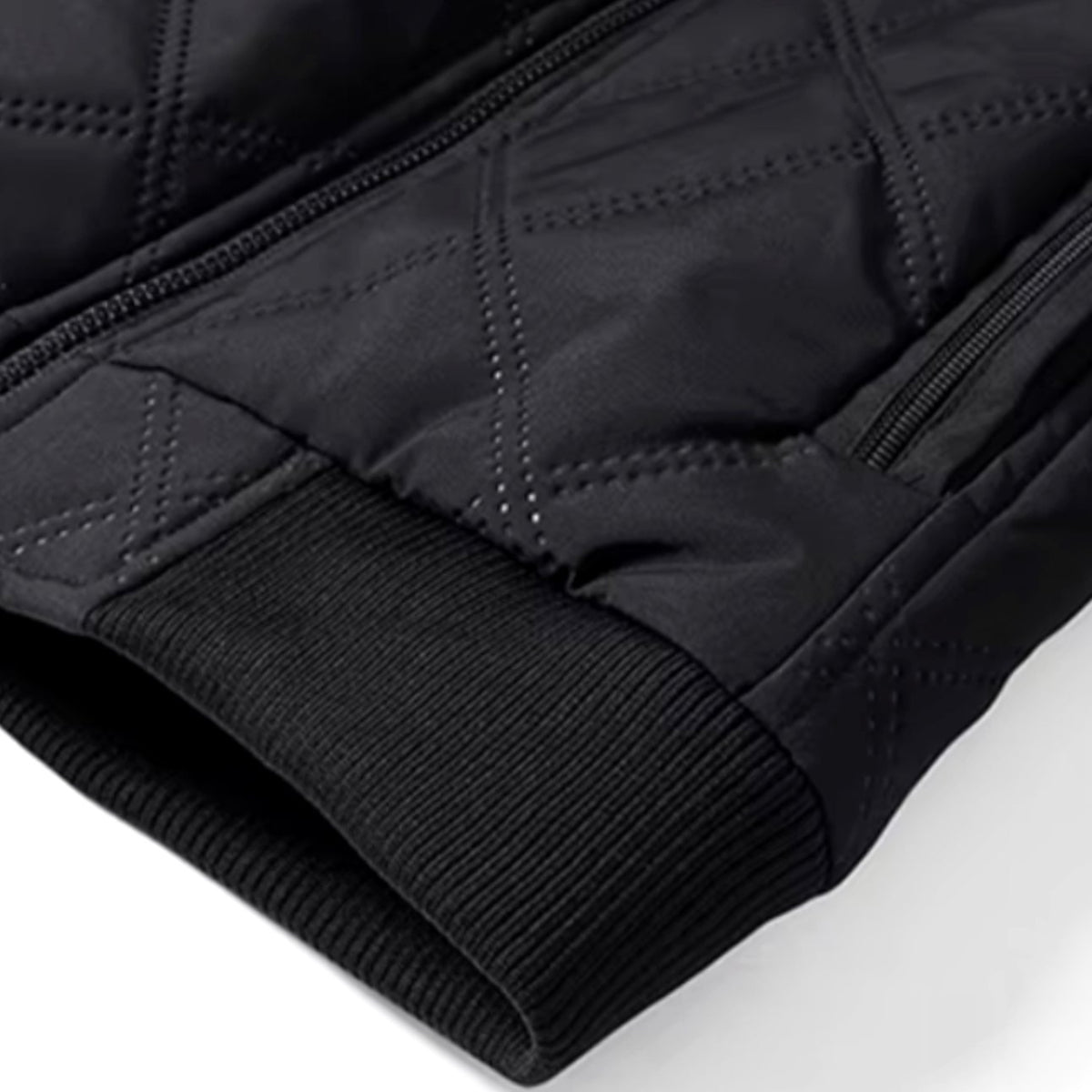 Men's Fleece-Lined Quilted Windproof Winter Jacket