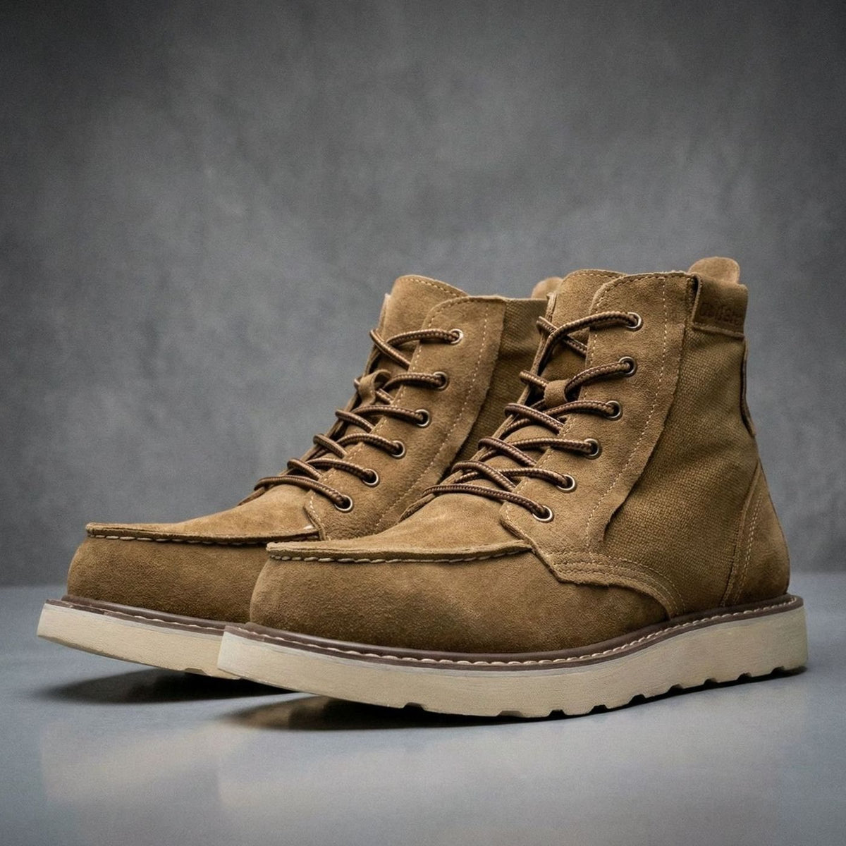 Men's Full-Grain Leather Lace-Up Ankle Boots - Brown