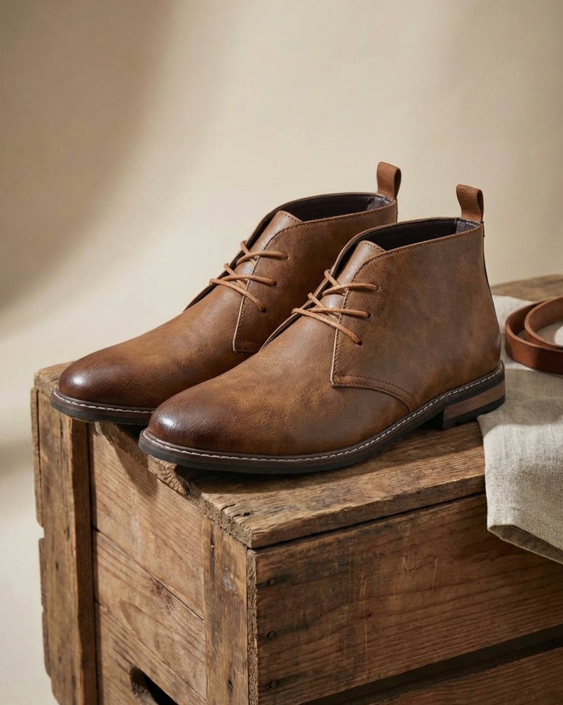 Men's Full-Grain Leather Lace-Up Chukka Boots Alder