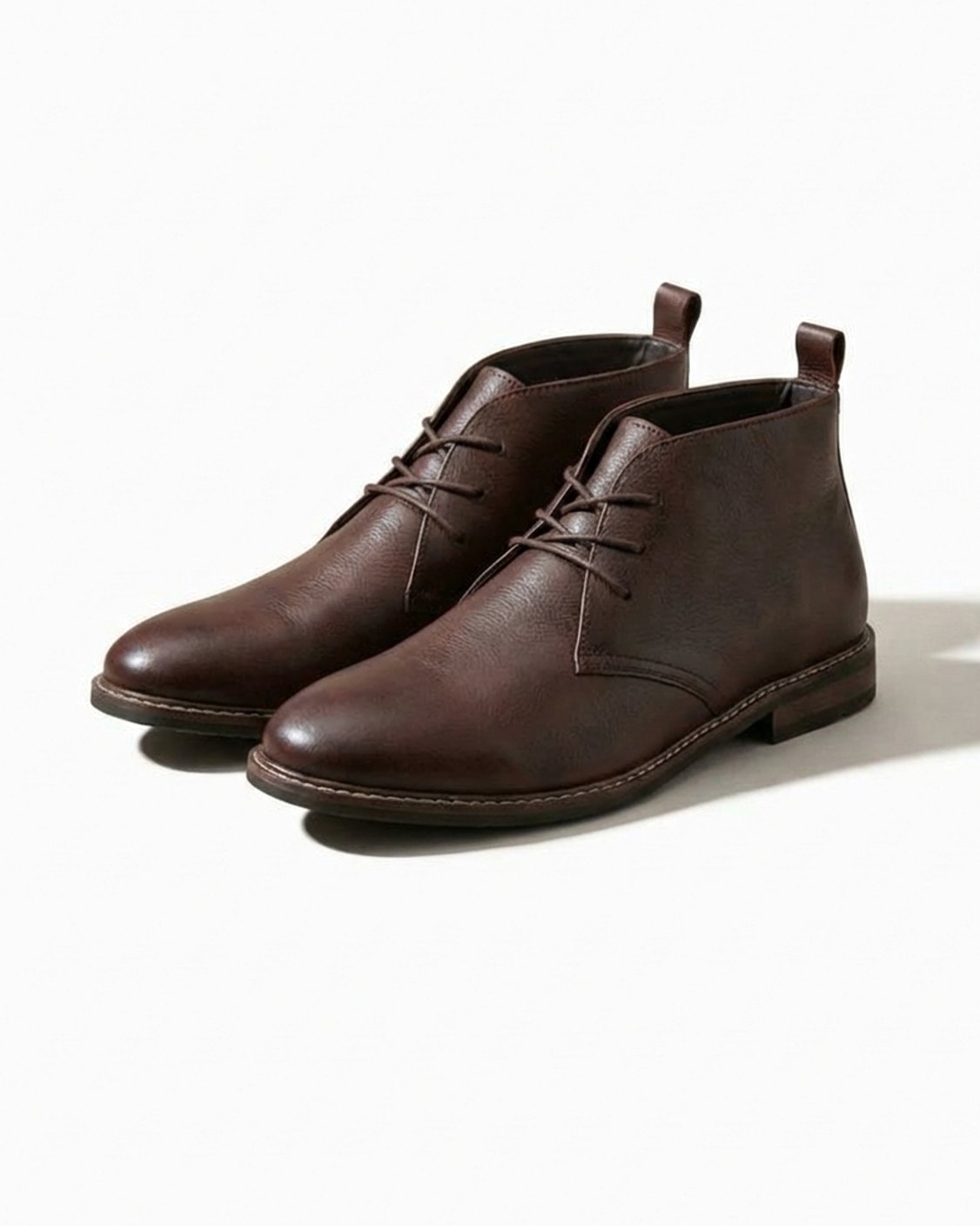Men's Full-Grain Leather Lace-Up Chukka Boots Alder - Coffee