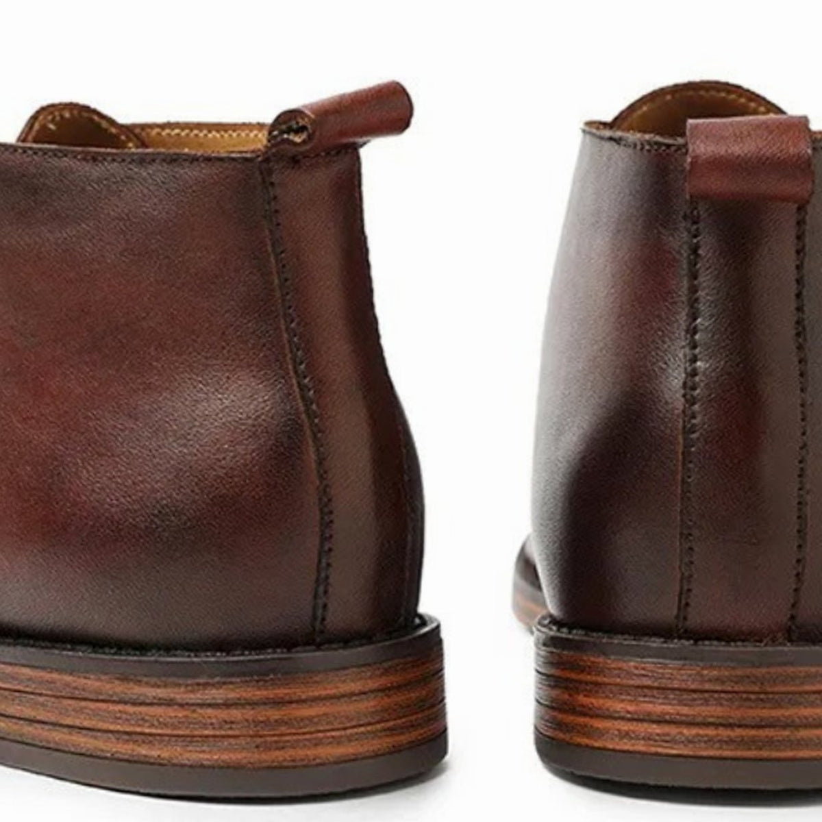 Men's Full-Grain Leather Lace-Up Chukka Boots, Brown