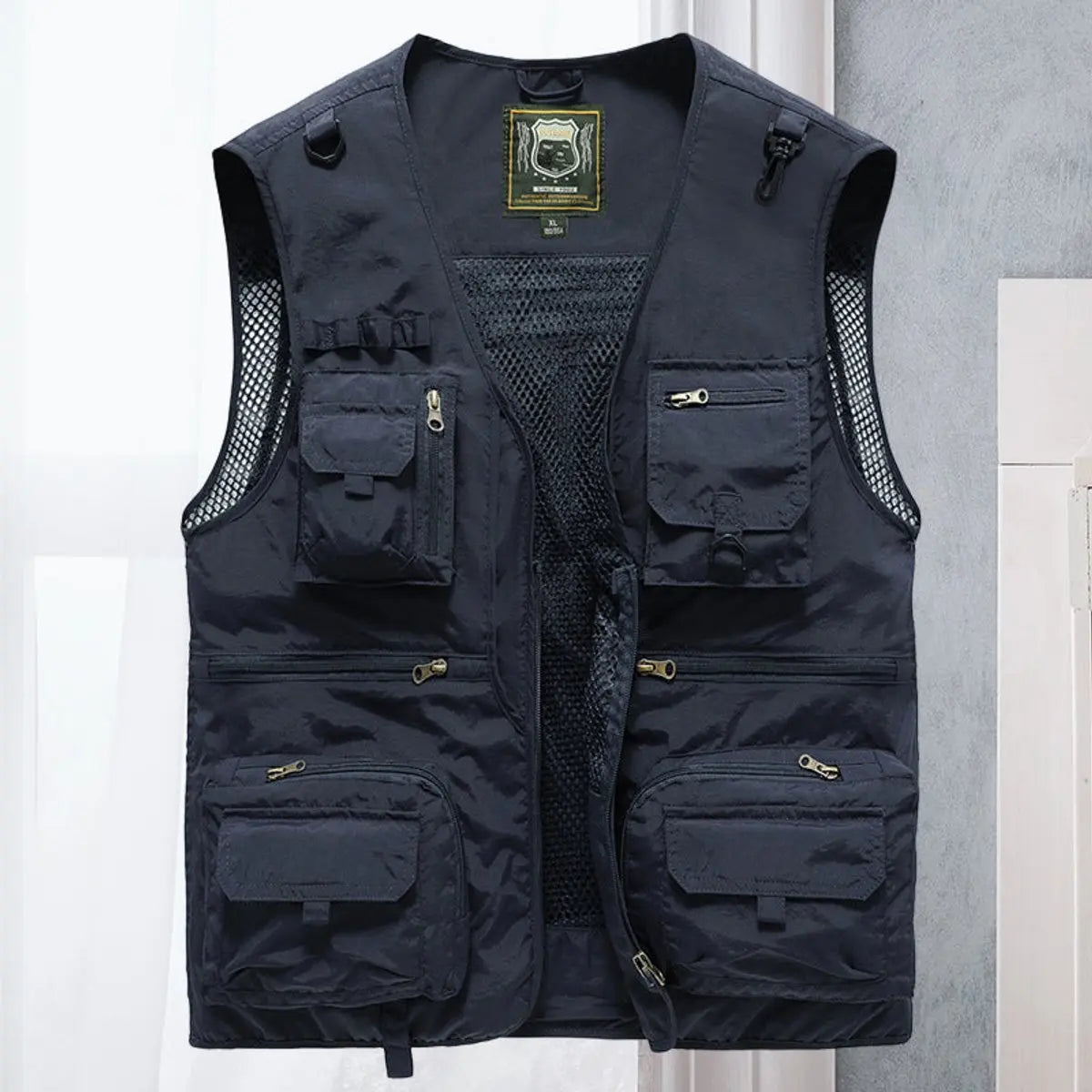 Mens Gilet Multi-Pocket Lightweight Outdoor Fishing Vest - Dark Navy