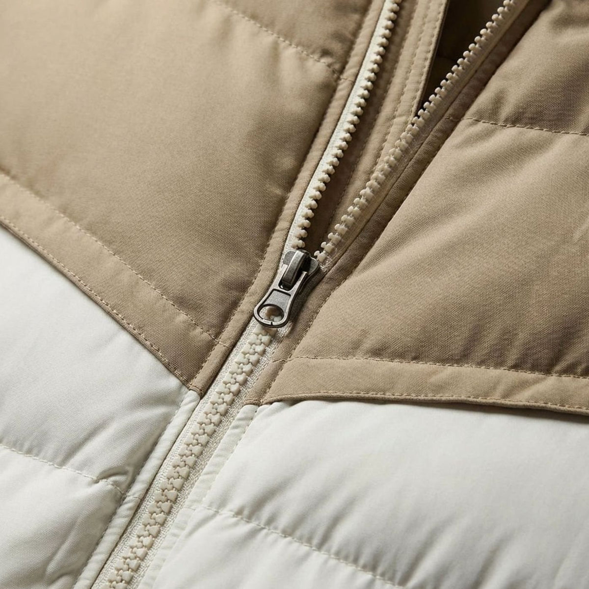 Men's Hooded Contrast-Panel Puffer Jacket