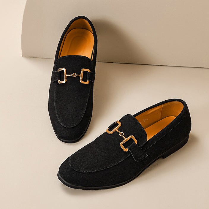 Men's Horsebit Loafers Slip-On Leather-Style Formal - Black