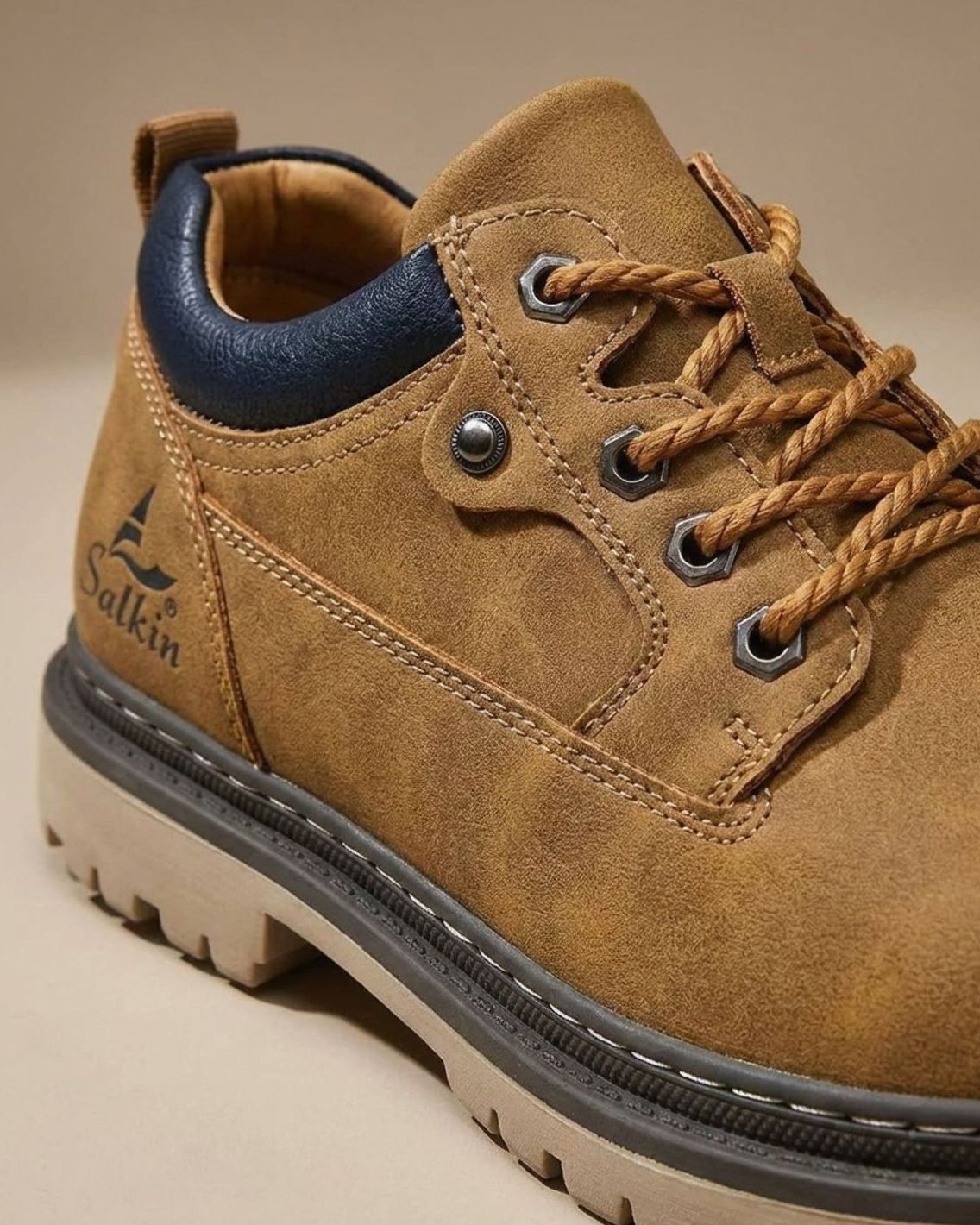 Men's Lace-Up Leather Low-Top Work Boots