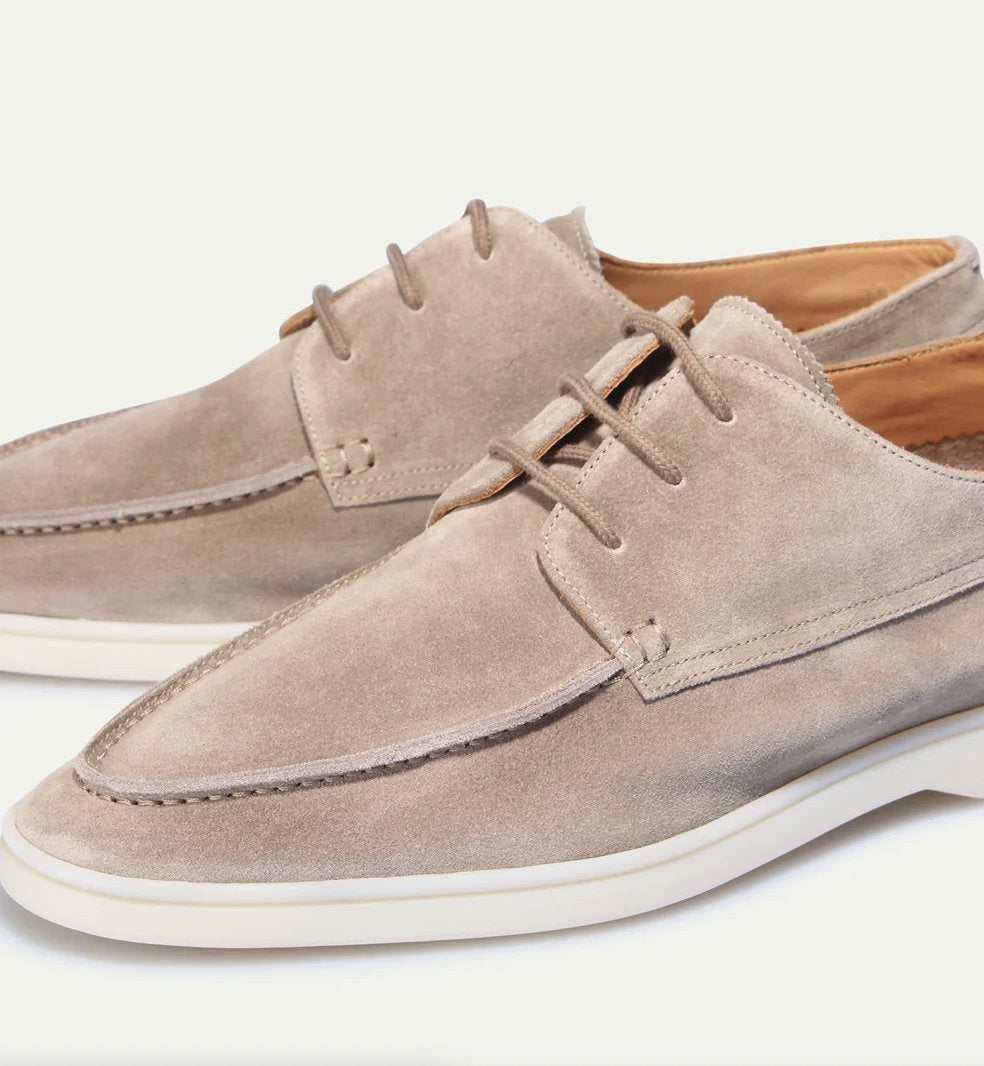 Men's Lace-Up Loafers Rounded Toe Moccasin Style