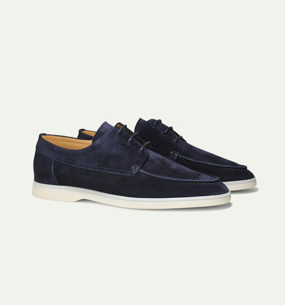 Men's Lace-Up Loafers Rounded Toe Moccasin Style