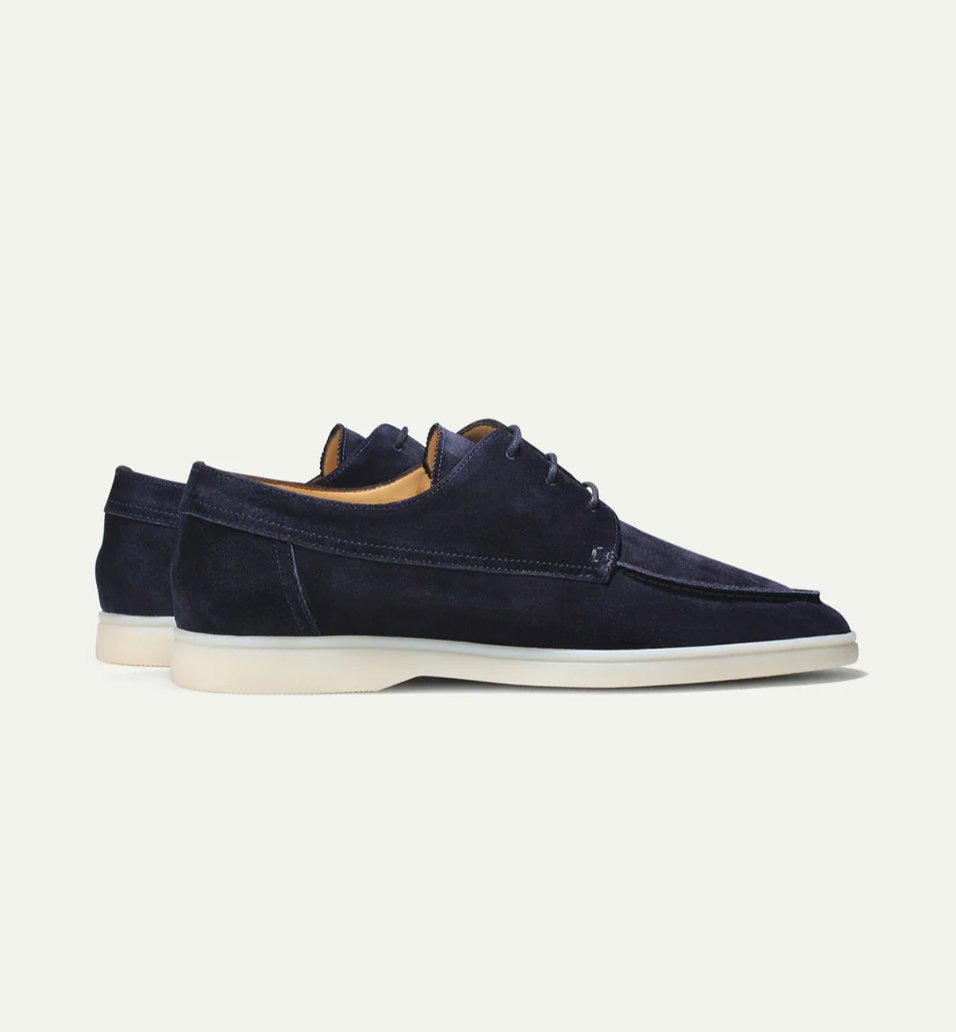 Men's Lace-Up Loafers Rounded Toe Moccasin Style