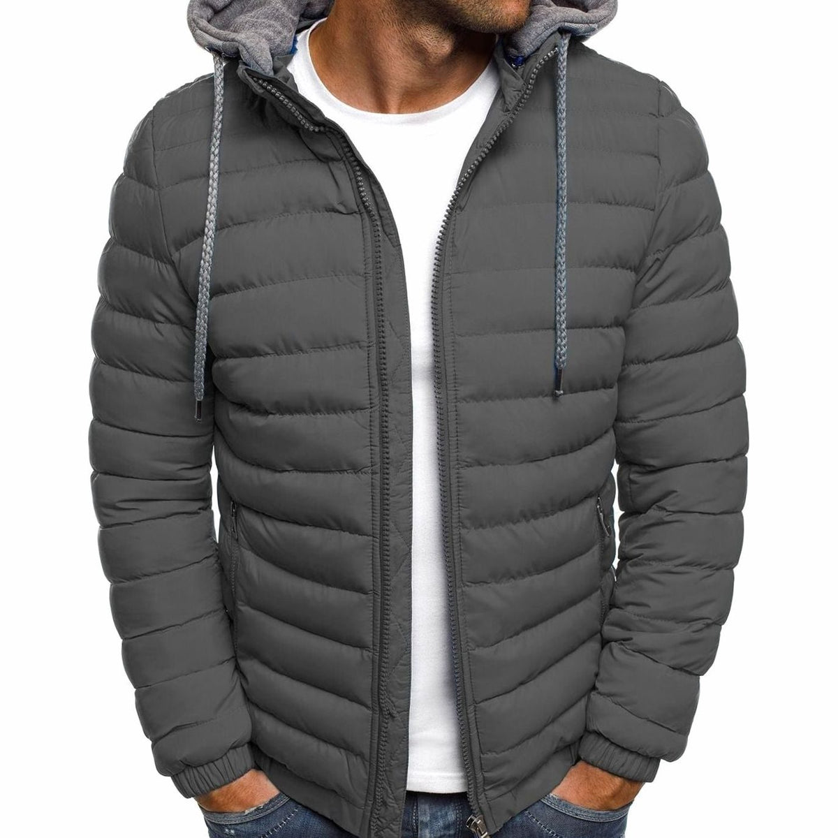 Men's Lightweight Quilted Hooded Puffer Jacket