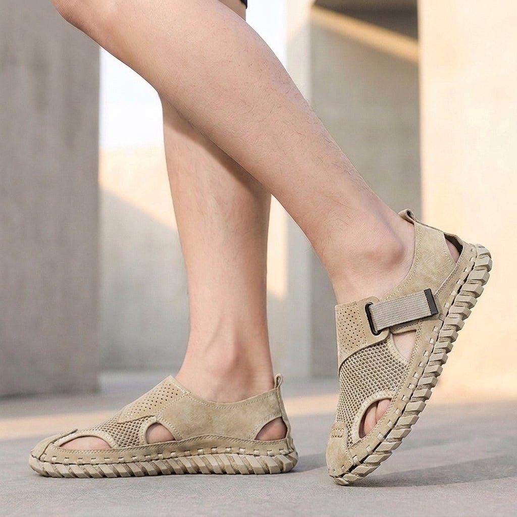 Men's Orthopedic Fisherman Sandals Closed-Toe Breathable - Sand