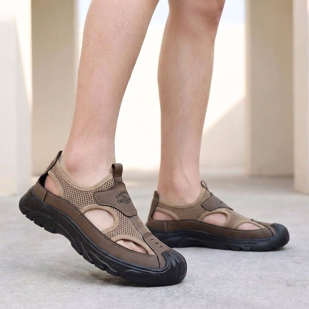 Men's Orthopedic Mesh Clogs Slip-On Comfort - Brown