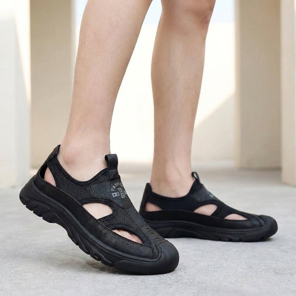 Men's Orthopedic Mesh Clogs Slip-On Comfort - Black