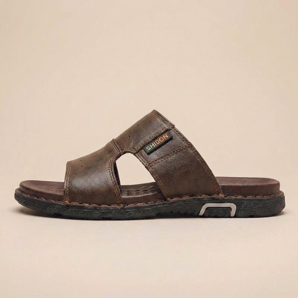 Men's Orthopedic Slide Sandals Wide Fit Leather