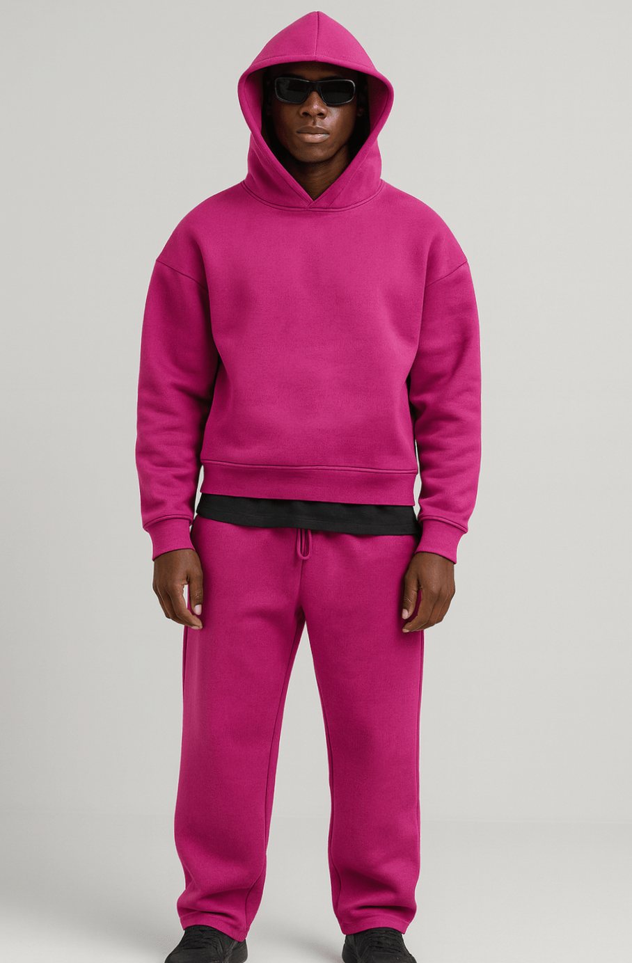 Men's Oversized Pullover Hoodie Jogger Tracksuit Set, Steel Blue