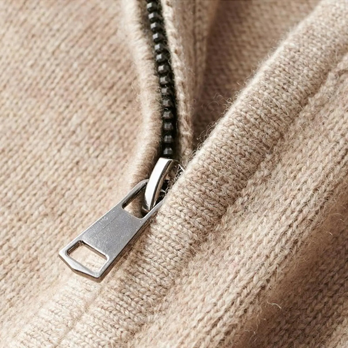 Men's Quarter-Zip Knit Sweater Ribbed Half-Zip Pullover Jumper