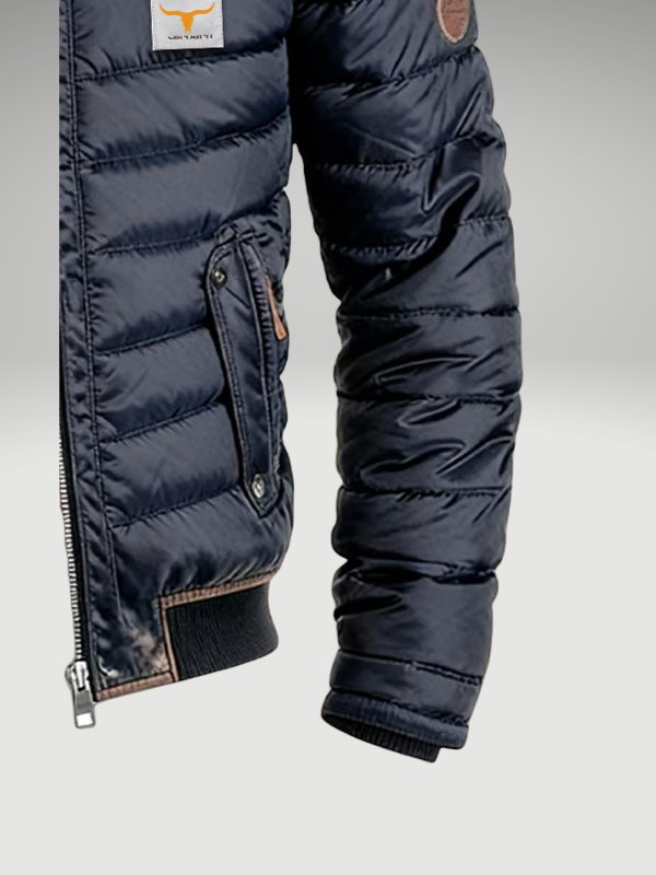Men's Quilted Bomber Jacket Navy Blue