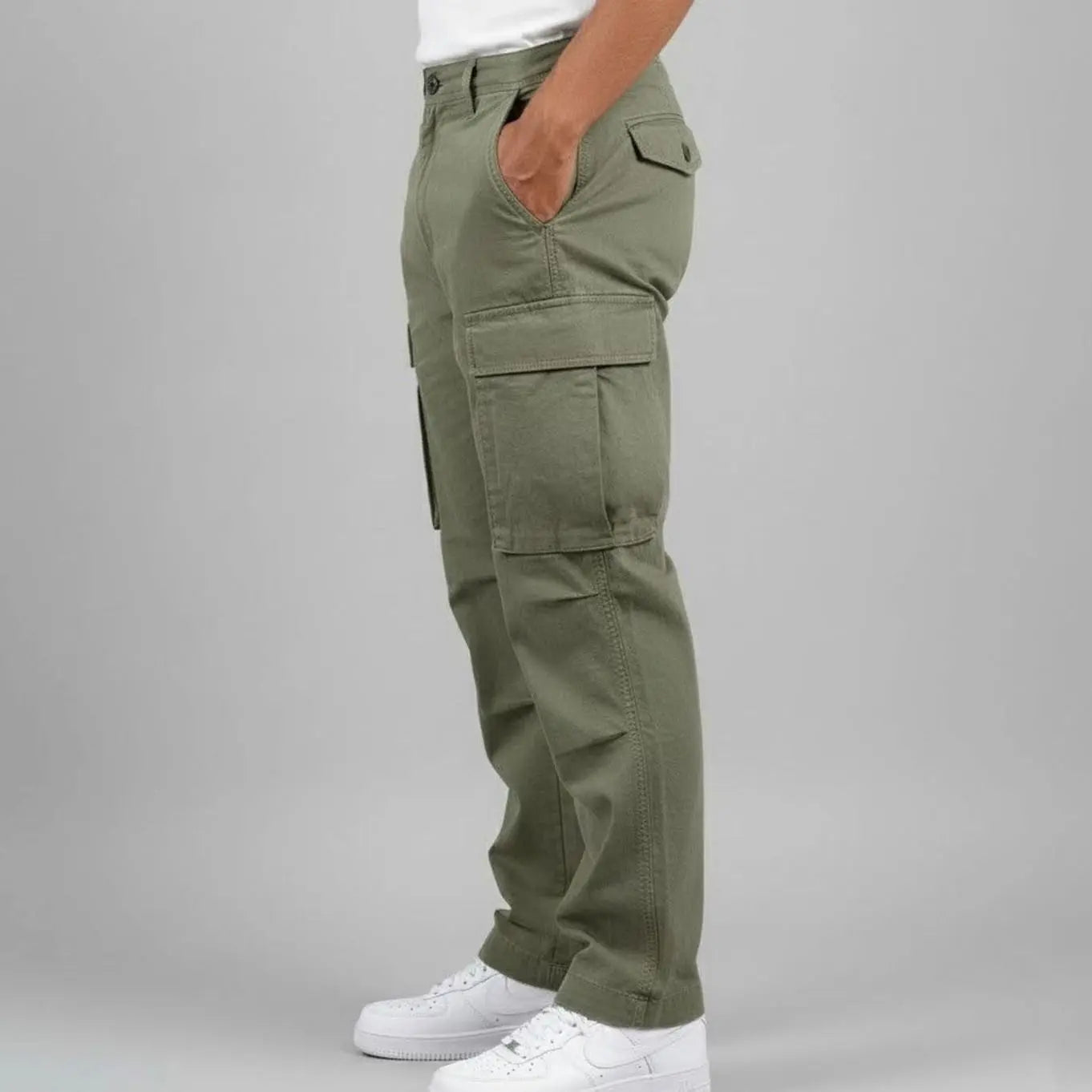 Men's Relaxed Fit Cargo Pants Multi-Pocket Streetwear Trousers