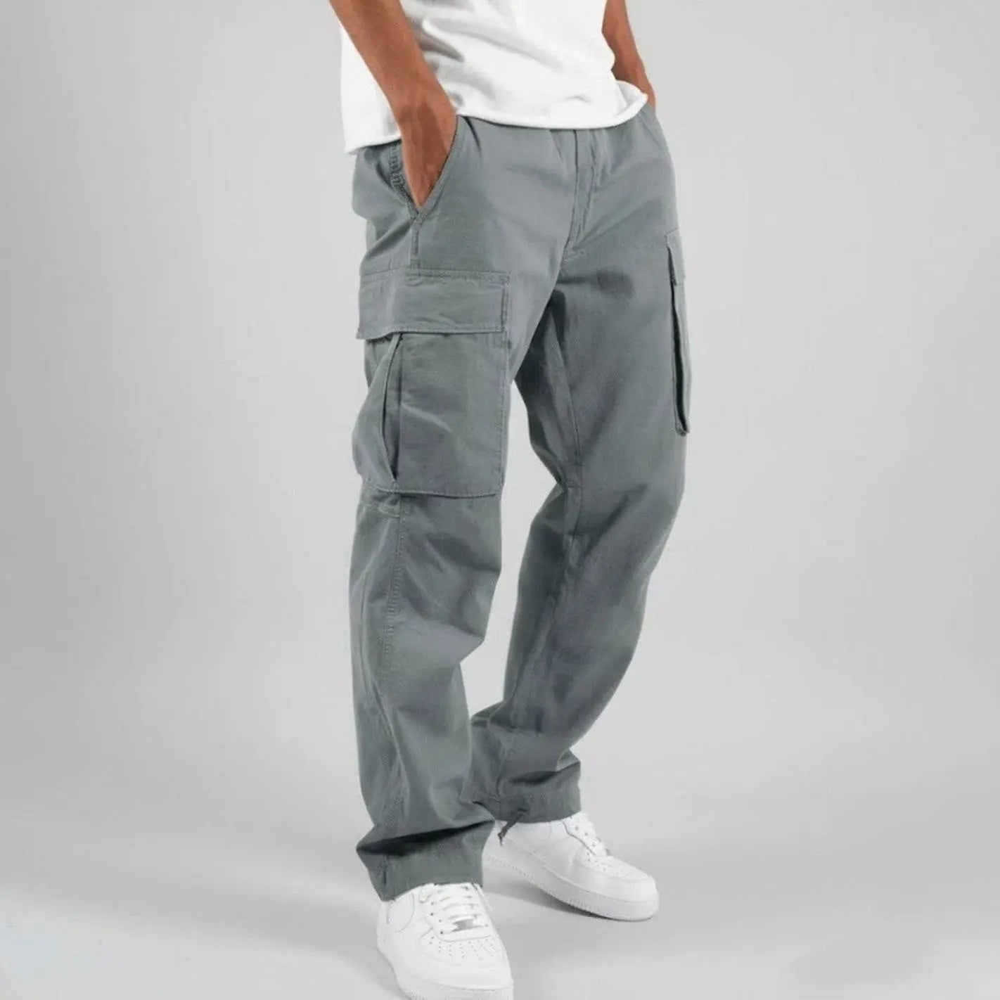 Men's Relaxed Fit Cargo Pants Multi-Pocket Streetwear Trousers