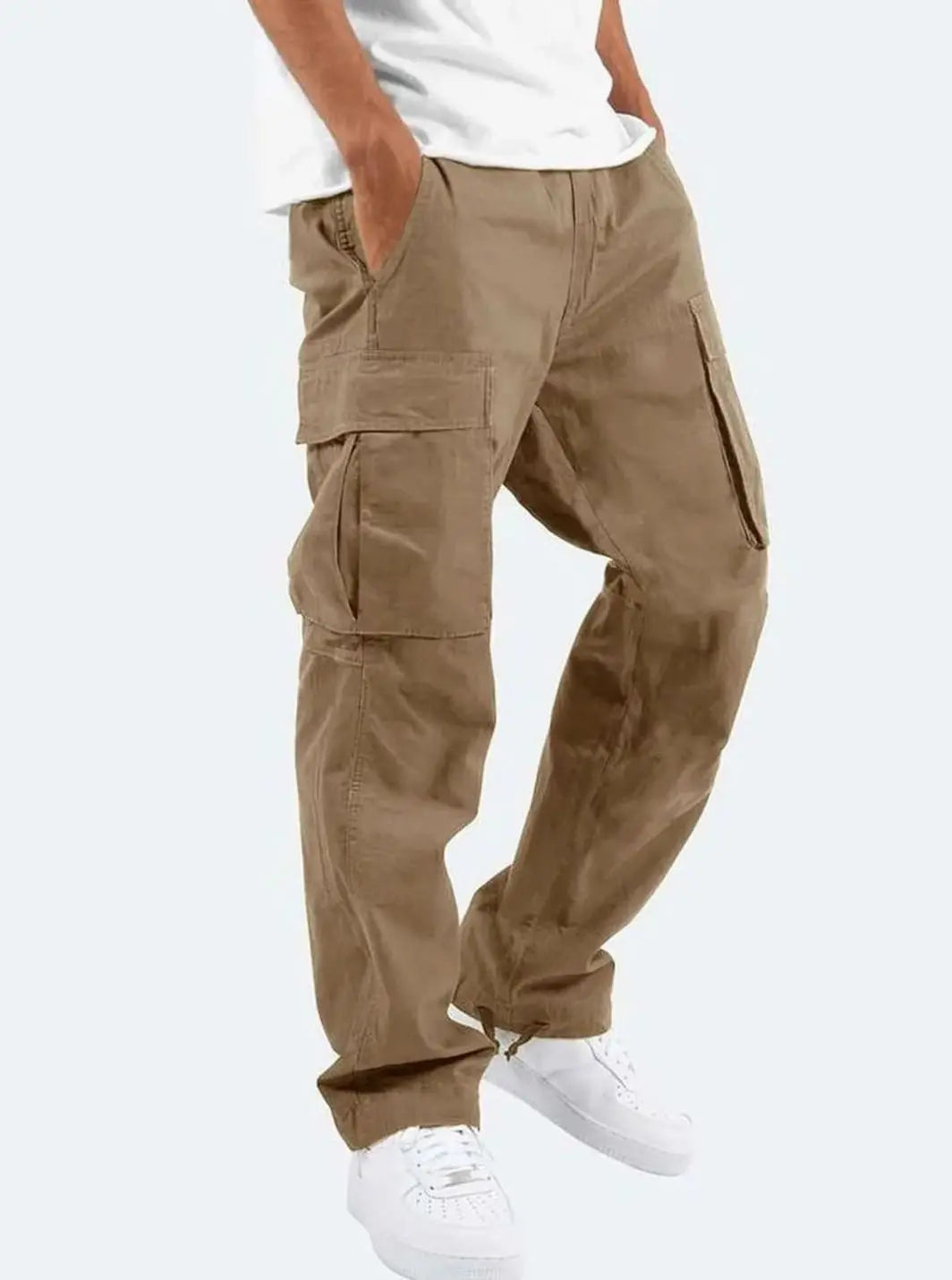 Men's Relaxed Fit Multi-Pocket Cargo Pants - Brown