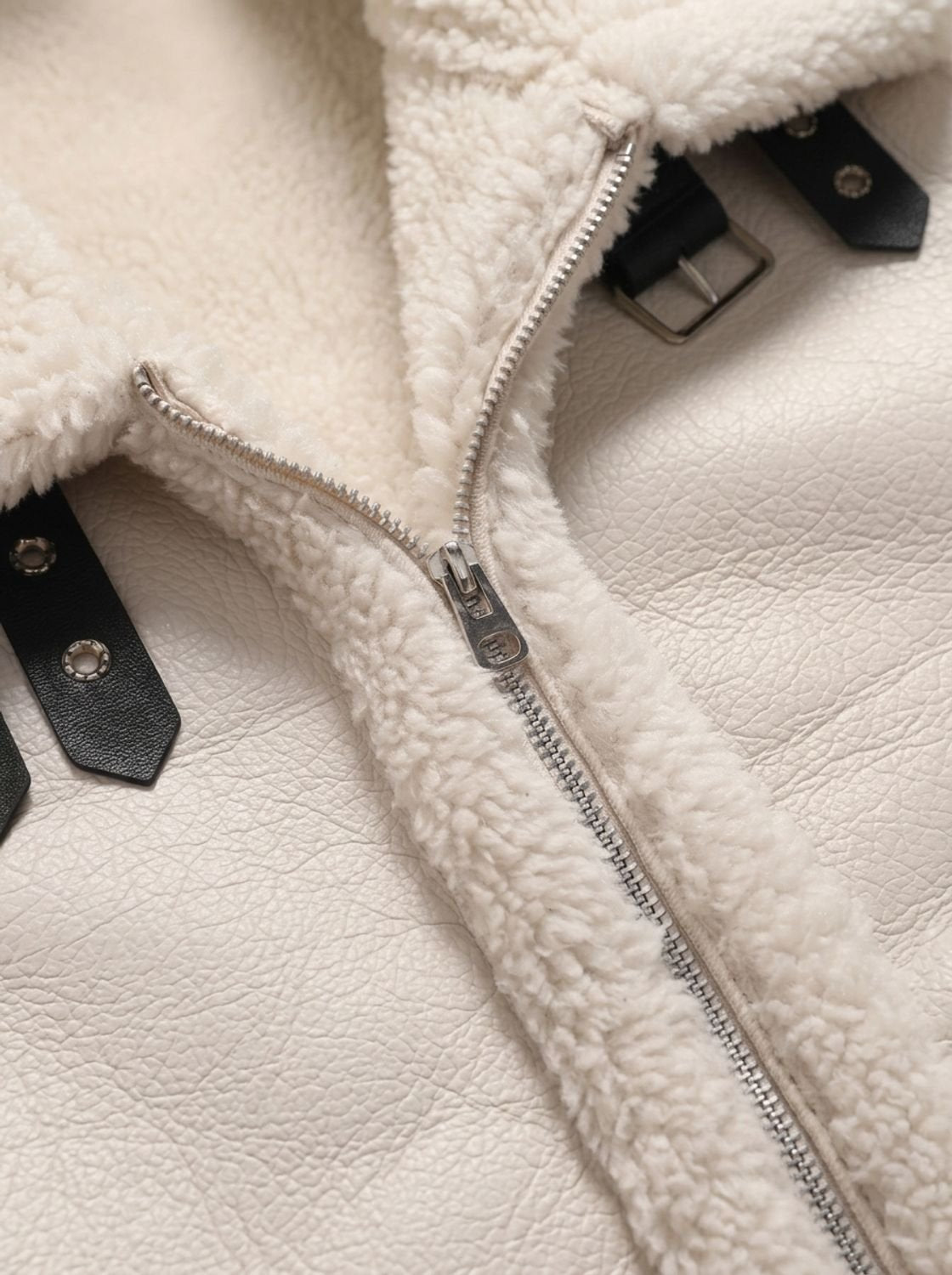 Men's Shearling-Lined Faux Leather B3 Bomber Jacket