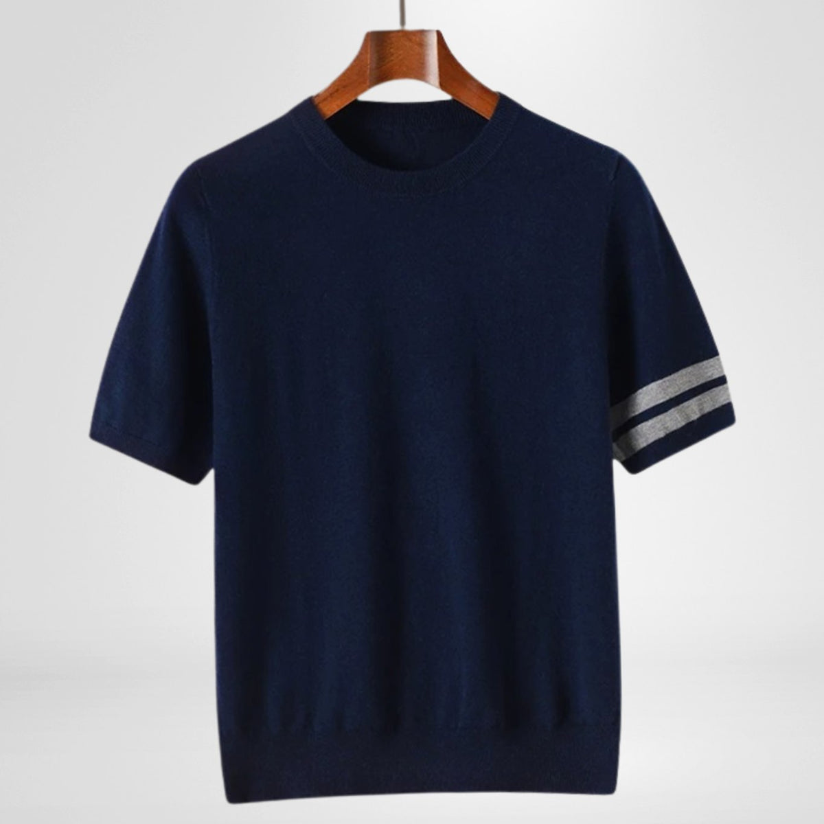 Men's Short-Sleeve Cotton Crewneck Knit Top - Navy
