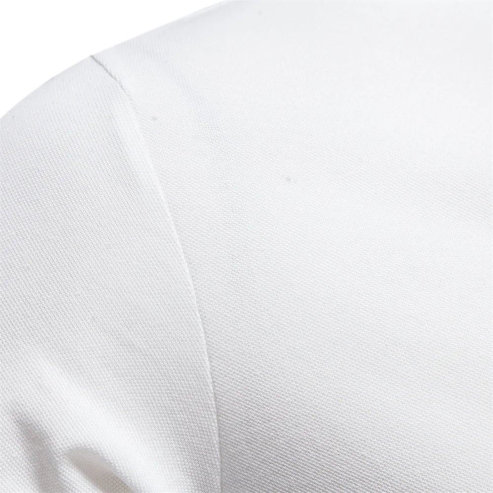 Men's Short Sleeve Polo Shirt Button Placket Giraffe Emblem