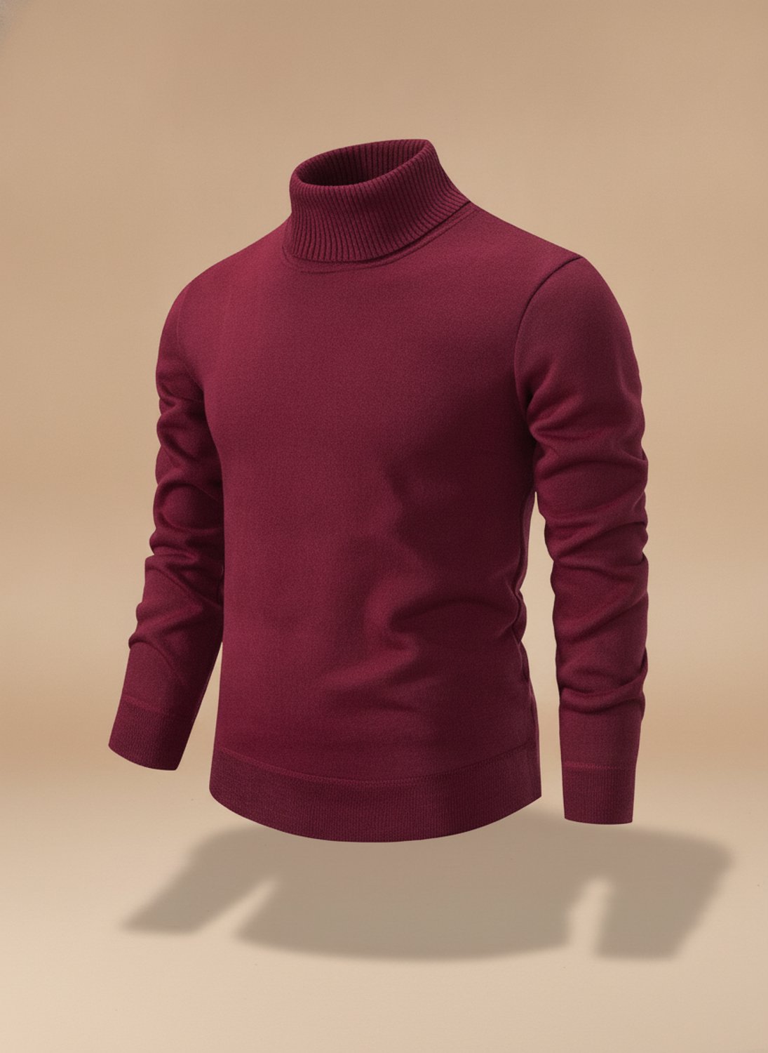 Men's Slim-Fit Fine-Knit Ribbed-Cuff Turtleneck Jumper - Dark Grey