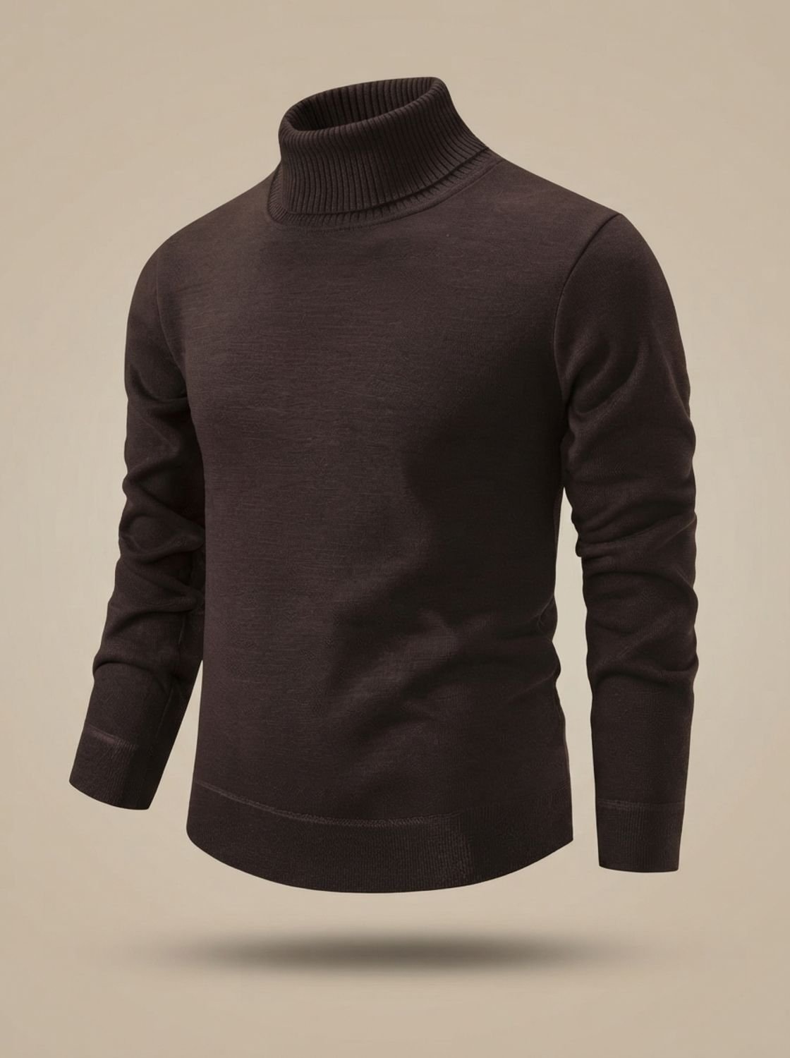 Men's Slim-Fit Fine-Knit Ribbed-Cuff Turtleneck Jumper