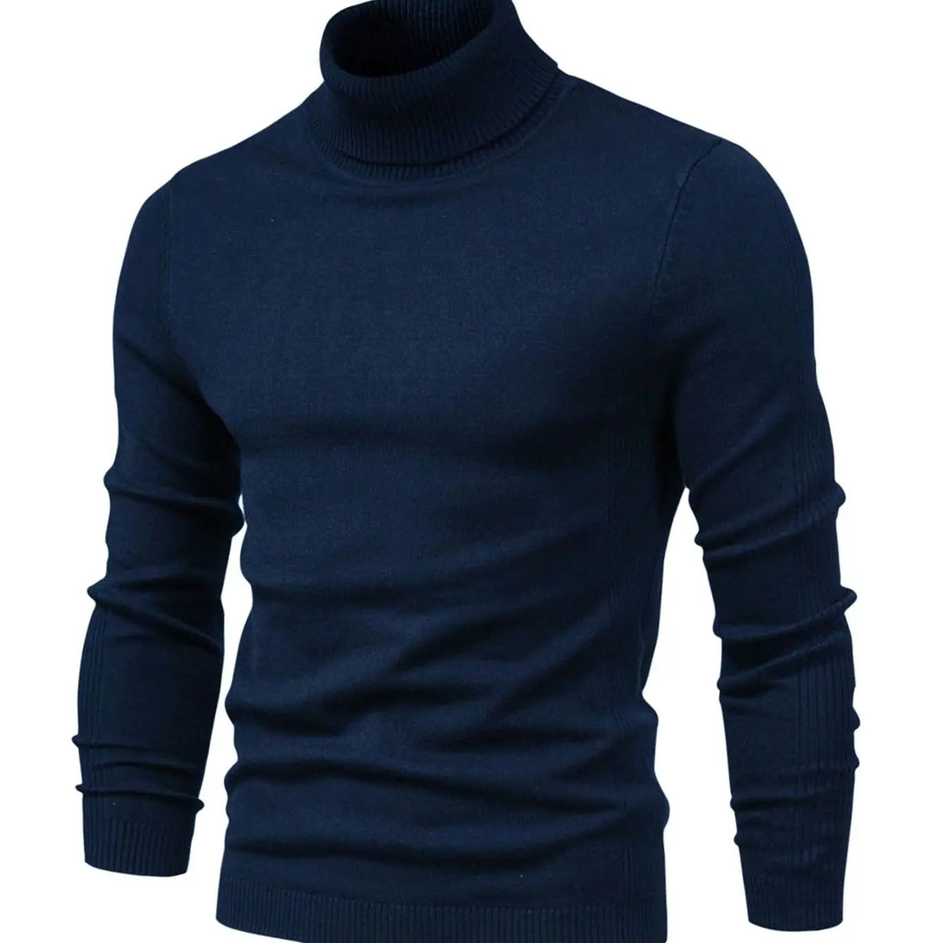 Men's Slim-Fit Turtleneck Knit Sweater Casual Pullover Jumper - Royal Blue