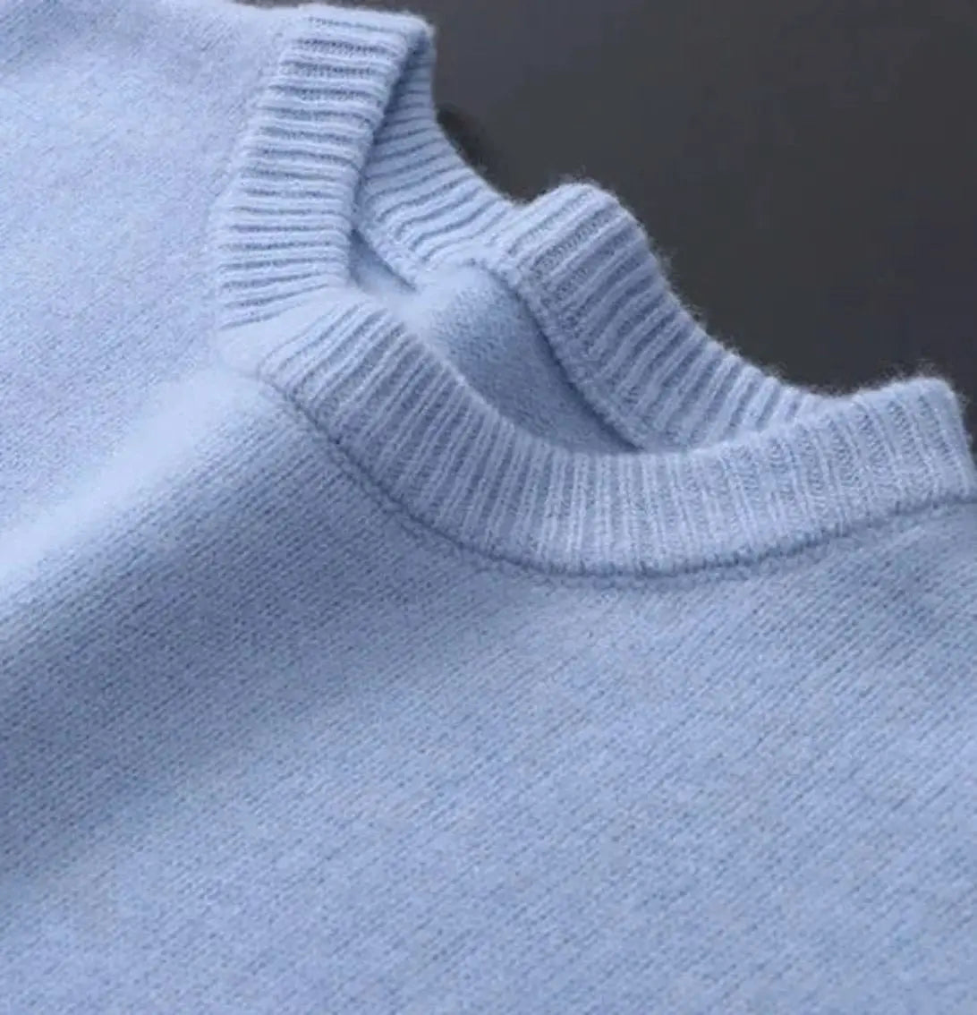 Men's Soft Mohair Crew Neck Knit Sweater Pullover Jumper