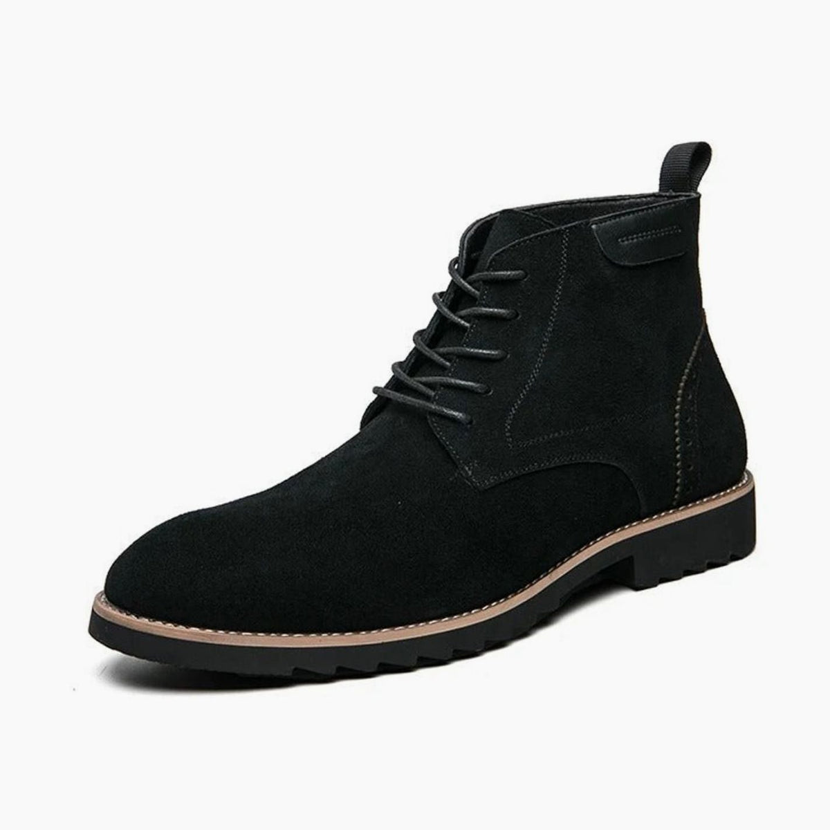 Men's Suede-Feel Lace-Up Chukka Boots - Black