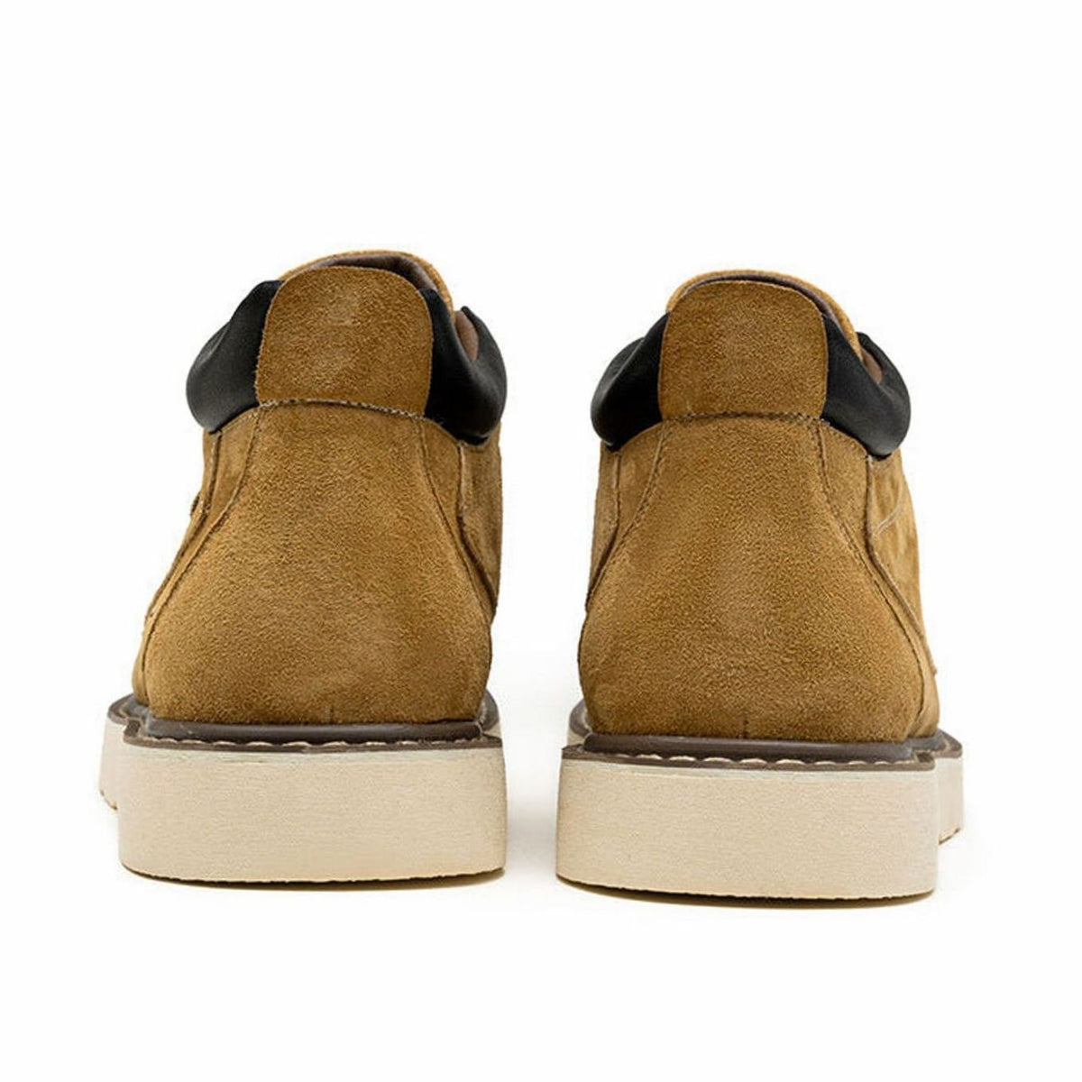 Men's Suede Moc Toe Wedge Boots Lace-Up