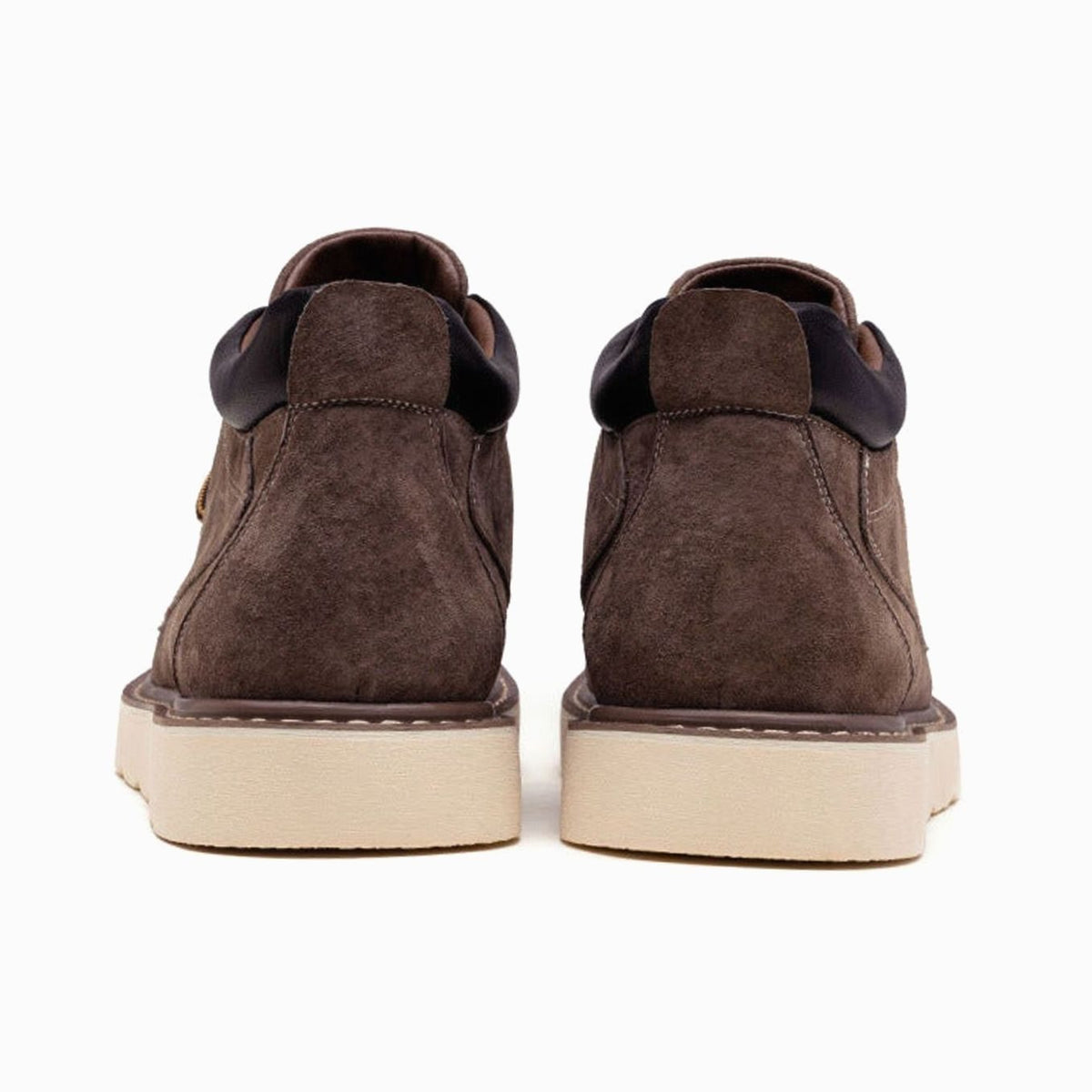 Men's Suede Moc Toe Wedge Boots Lace-Up