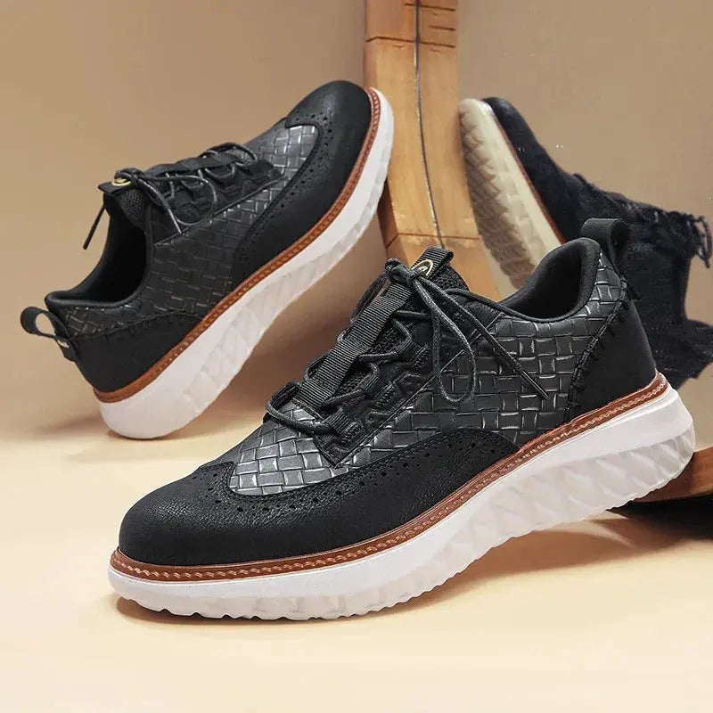 Men's Vegan Leather Trainers Orthopedic Comfort Breathable