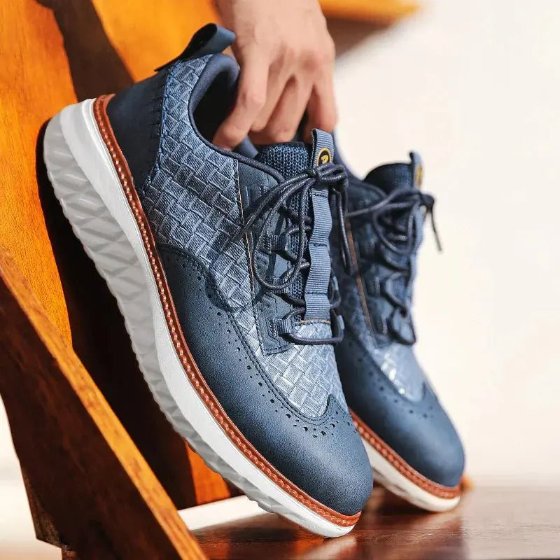 Men's Vegan Leather Trainers Orthopedic Comfort Breathable