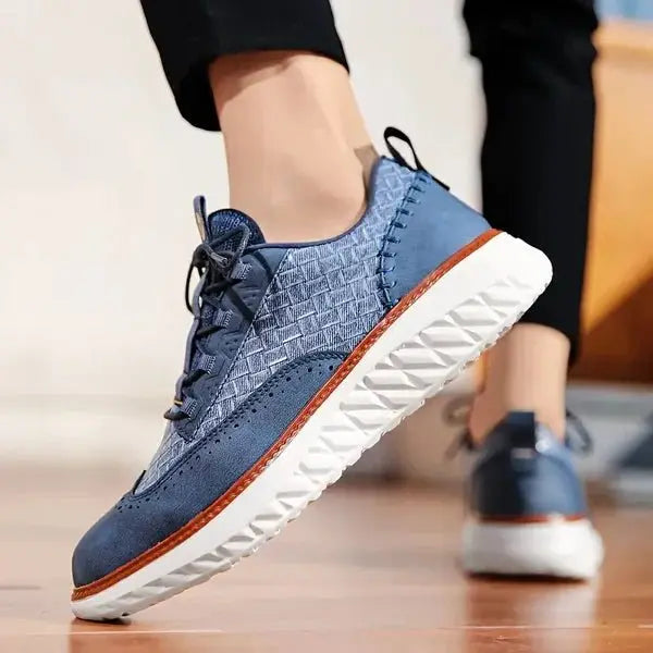 Men's Vegan Leather Trainers Orthopedic Comfort Breathable