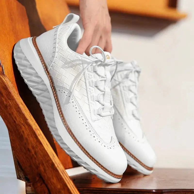 Men's Vegan Leather Trainers Orthopedic Comfort Breathable