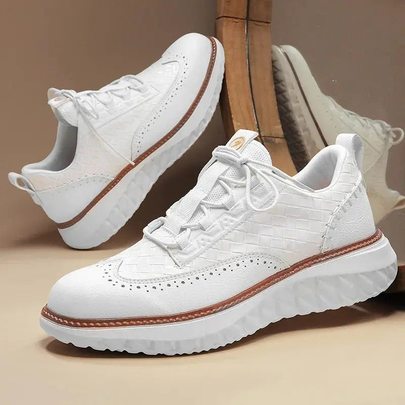 Men's Vegan Leather Trainers Orthopedic Comfort Breathable