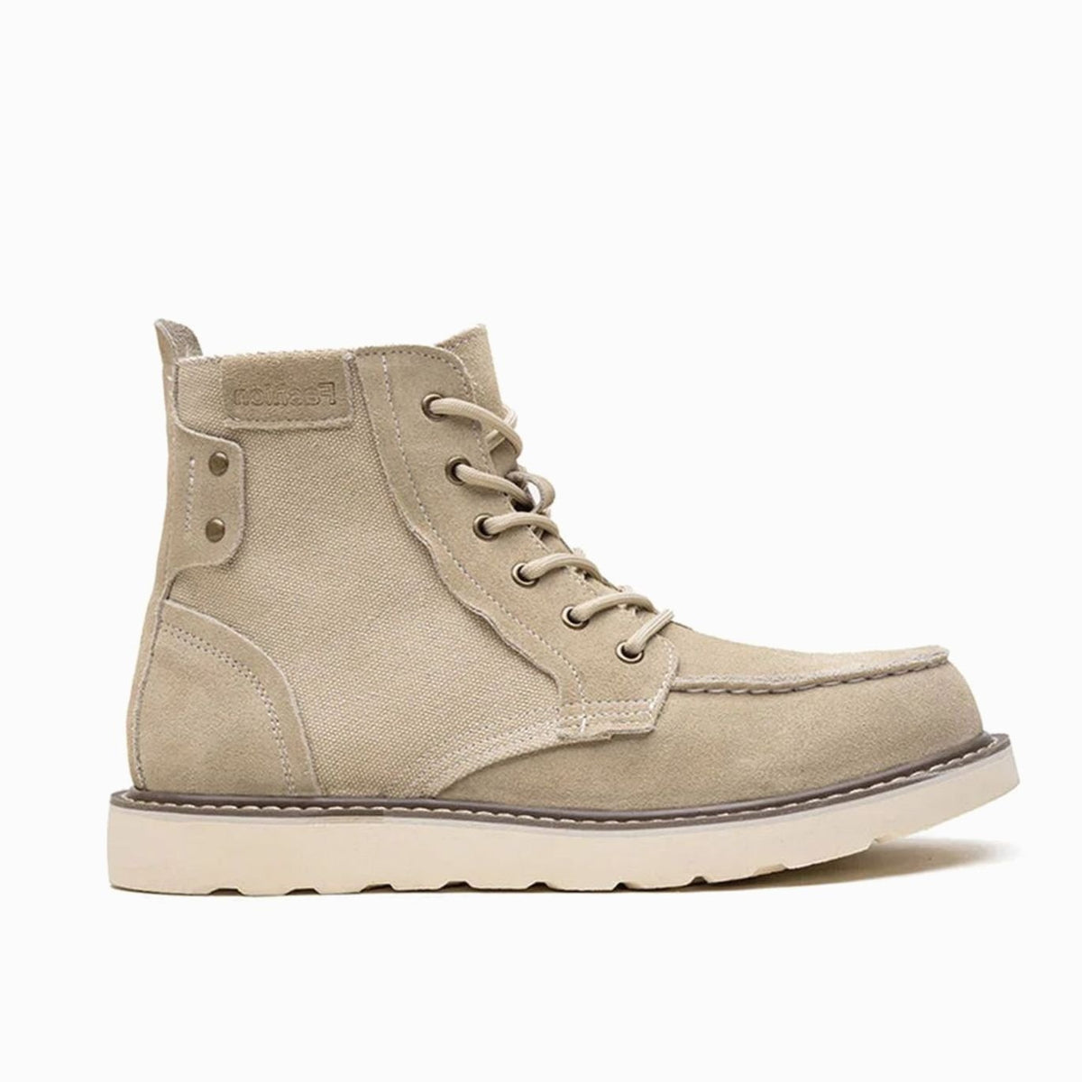 Men's Waterproof Moc Toe Leather Boots Chunky Platform Sole