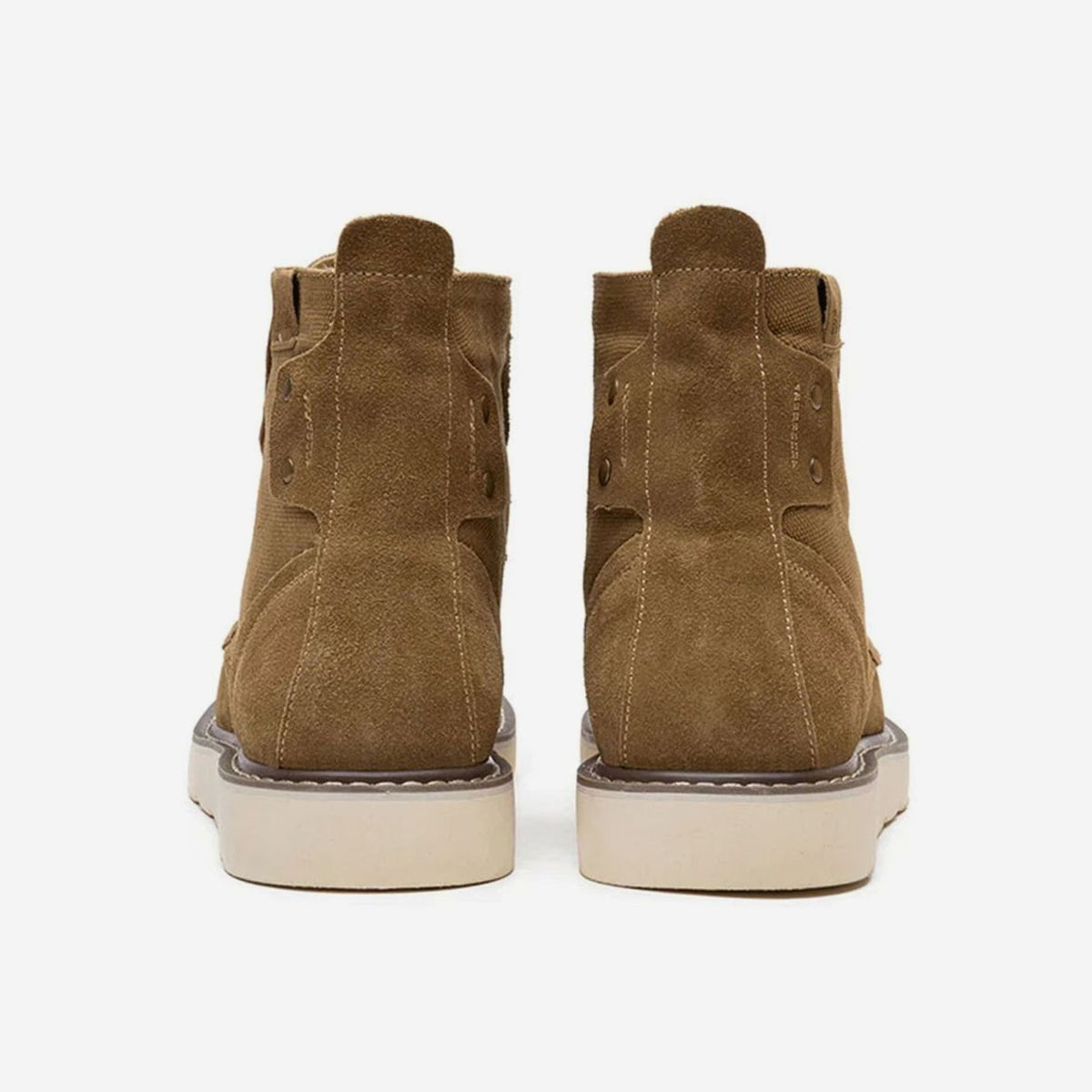 Men's Waterproof Moc Toe Leather Boots Chunky Platform Sole